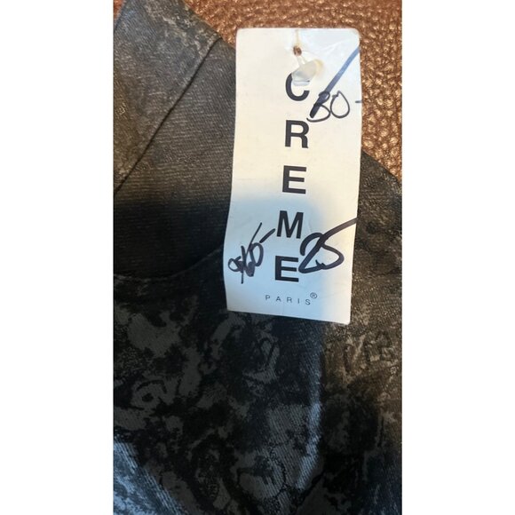 Vintage Creme Paris Gray Artistic Print Flare Pants Taille 1 Made In France - Picture 4 of 8